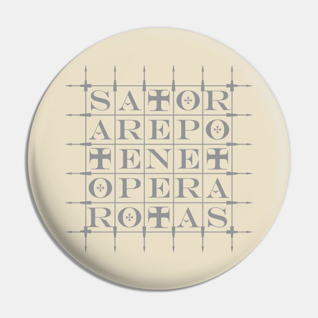 SATOR Square [GREY] Pin by PeregrinusCreative