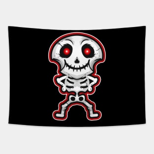 Cute Kawaii Chibi Skeleton Halloween Tapestry