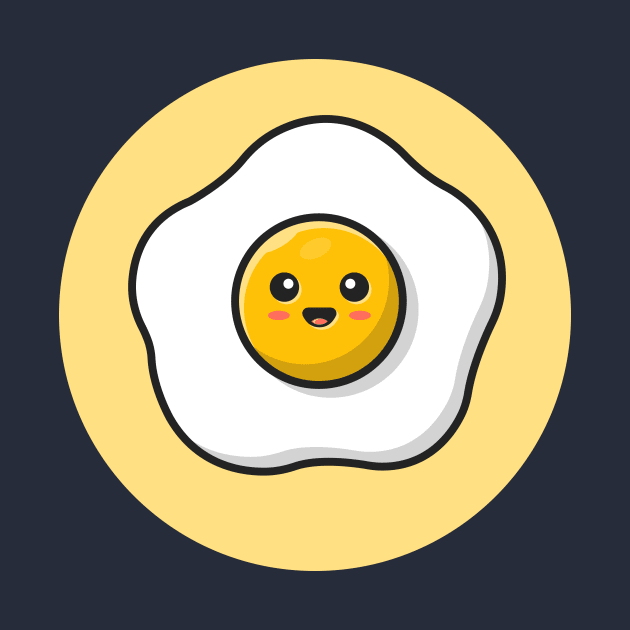 Cute Egg Fried Cartoon Vector Icon Illustration by Catalyst Labs