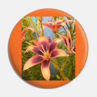 Lily Flower Orange Pin