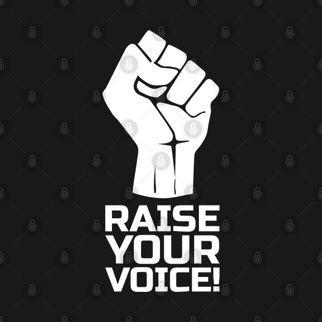 Raise Your Voice with Fist 1 in White by pASob