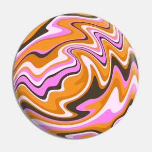 Colorful Liquid warp Abstract Swirl - Pink and Orange Pin