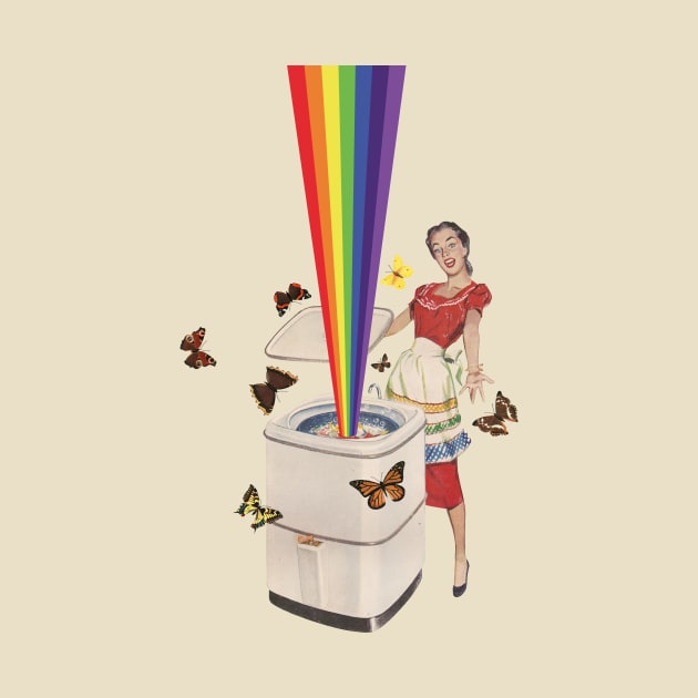 Rainbow Washing Machine by LennyCollageArt