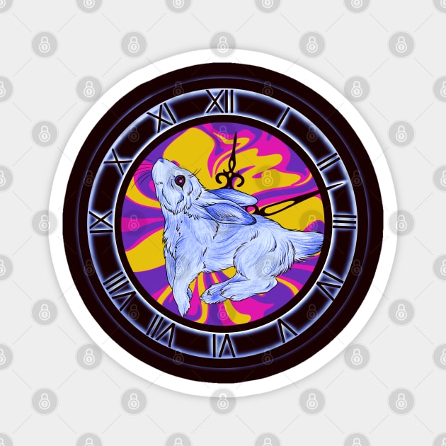 Follow the White Rabbit Magnet by Inkoholic