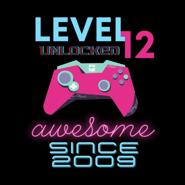 Level 12 Unlocked Awesome 2009 Video Gamer by Fabled Rags 