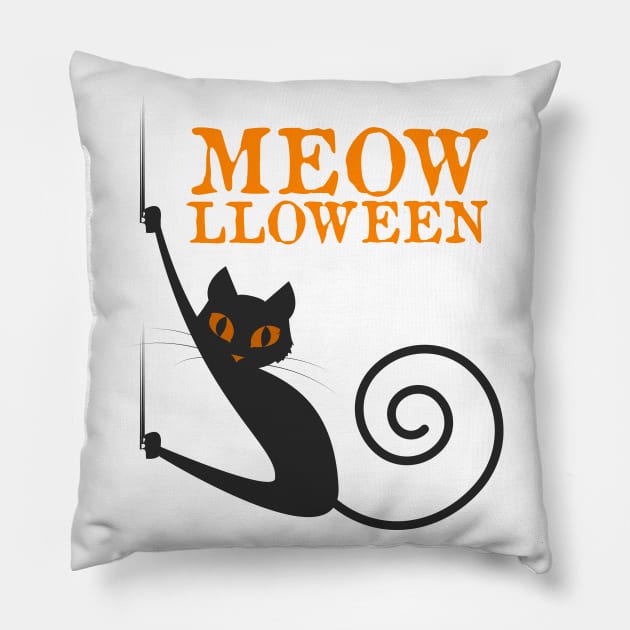 Meowlloween | Monster Face Costume Halloween| Trick or treat | Halloween gift | Spooky season gifts | Halloween Decor gifts | Funny Halloween Trick or treat | Alien Lovers Halloween | Halloween monsters | Spooky season Pillow by johnii1422