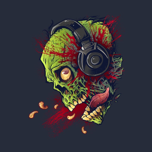 Zombie with Headphones by FlylandDesigns