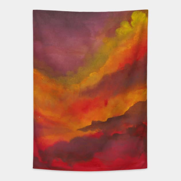 Sunset Skies Tapestry by Artbynikitachawda