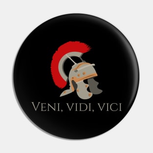 Veni Vidi Vici Julius Caesar Quote - Roman Legion Helmet Pin