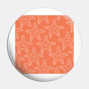 starfish aloha hawaii pattern salmon pink and white Pin