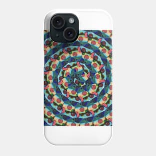 Beach House with Geometric Overlay Spiral Pattern Phone Case