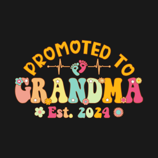 Promoted To Grandma 2024 First Time New Grandma Pregnancy T-Shirt