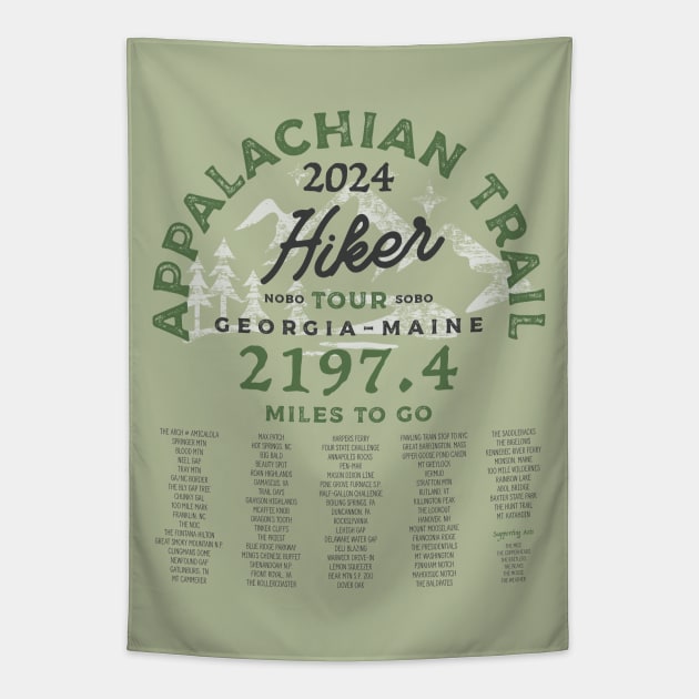 Appalachian Trail 2024 Tour Shirt Tapestry by Camp Happy Hour