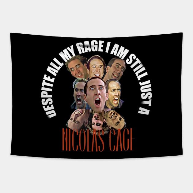 Nicolas Cage Rage! Tapestry by Level20Entertainment