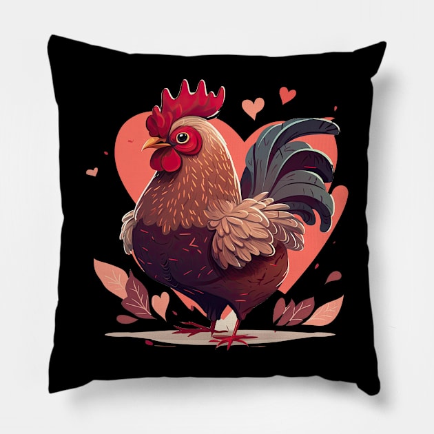 Valentine's Day Chicken Pillow by JayD World