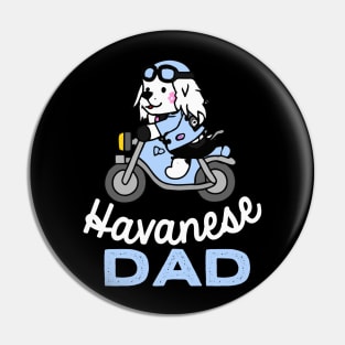 Havanese Dog Motorcycle Dog Owner Retro Funny Dog Pin