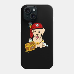 Funny golden retriever is a pirate Phone Case