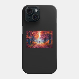 Autumn Stroll: Two Women Walking through the Park Phone Case