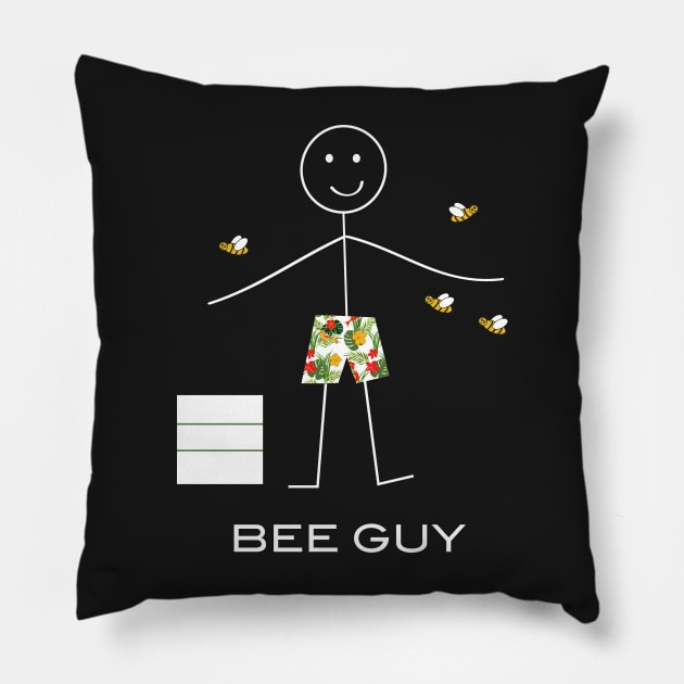 Funny Mens Beekeeping Guy Pillow by whyitsme