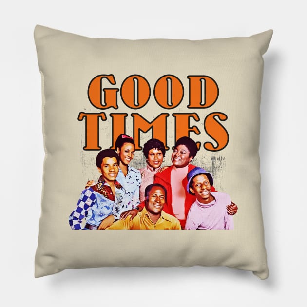 Good Times 70s tv show vintage retro Pillow by Mandegraph