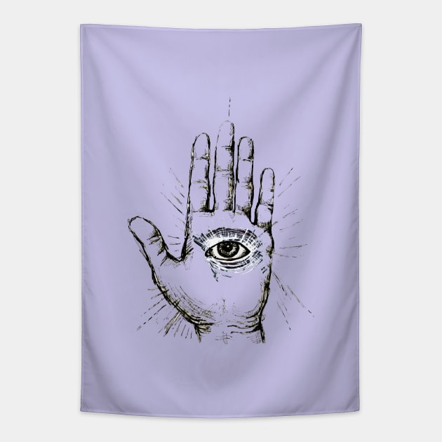 Hand with an Eye - 1 Tapestry by FanitsaArt