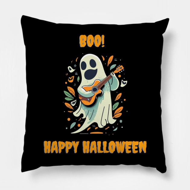 Boo with Guitar Pillow by Akbar Rosidianto shop