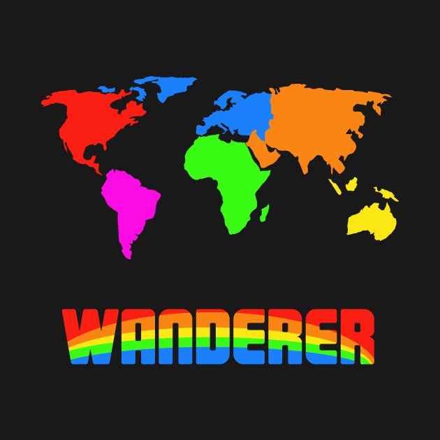 Wanderer - Traveler Tshirt - Travel lover Shirt - World Map Colorful by MADesigns