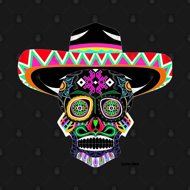 the catrina mariachi in mexican pattern ecopop by jorge_lebeau