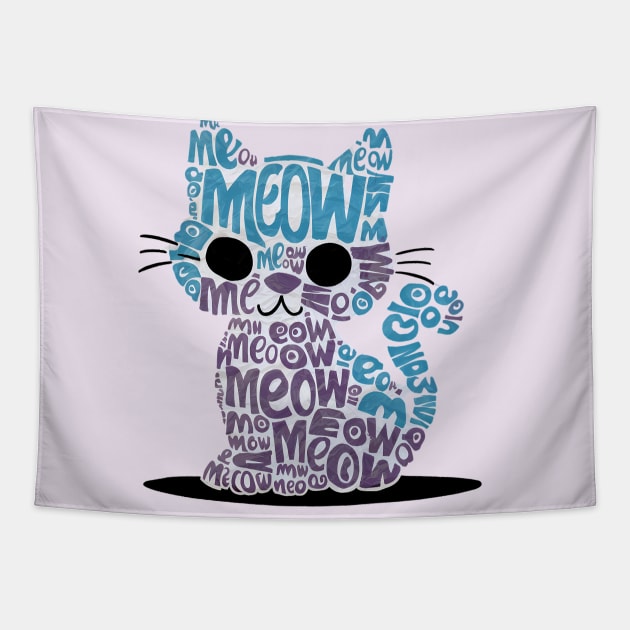 meow cat Tapestry by ZaxiDesign