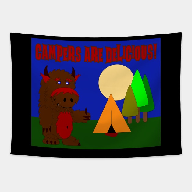 Grumble the Sassy-Squatch Tapestry by dflynndesigns