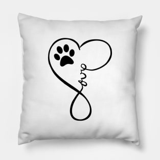 Dog Heart Love Paws Cute Cats Animals Symbol Protect Vegan Pillow