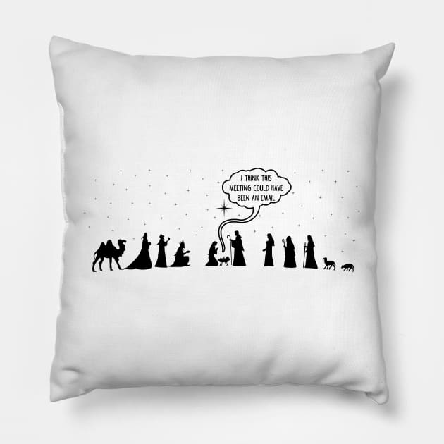 Funny Christmas Nativity Men Women Meme Dad Joke Christmas Pillow by KsuAnn