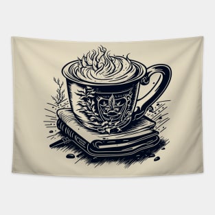 Coffee and books Tapestry