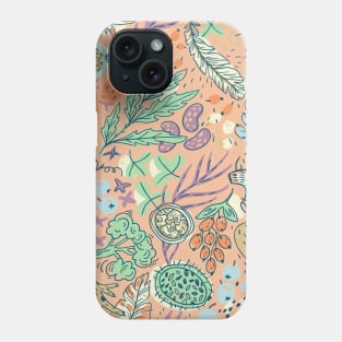 Ornate Plants And Flowers Pattern Phone Case