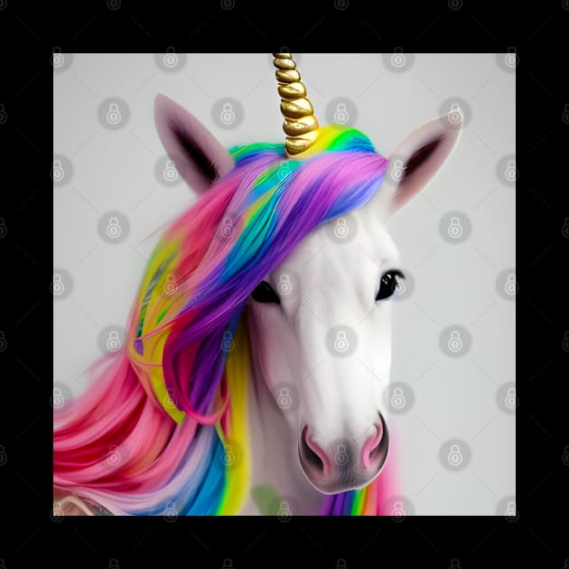 Colorful Unicorn Rainbow Hair by TshirtLABS