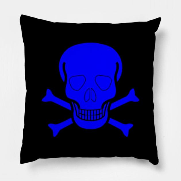 Skull blue Pillow by dablohotaka