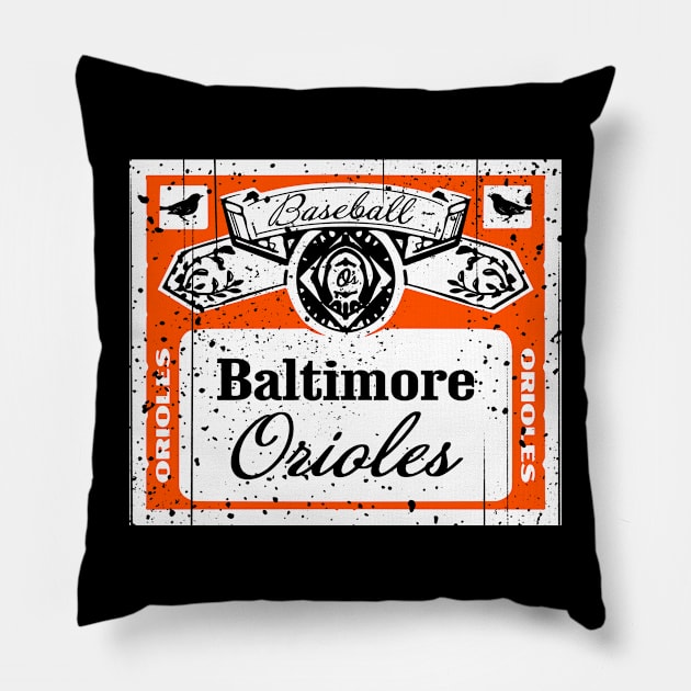 FRONT & BACK print Vintage Baltimore Beer Pillow by Throwzack