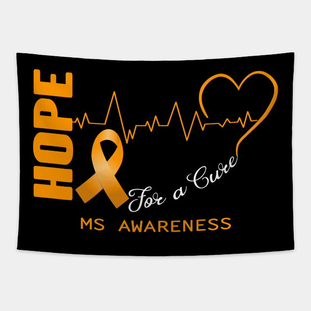 Hope For A Cure MS Awareness Support MS Warrior Gifts Tapestry by ThePassion99