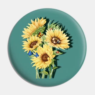 Beautiful Sunflowers Pin