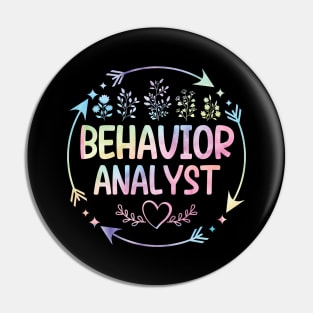 Behavior Analyst cute floral watercolor Pin