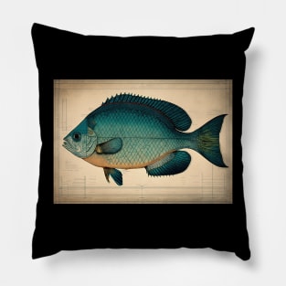 Bluegill Fish Print Pillow