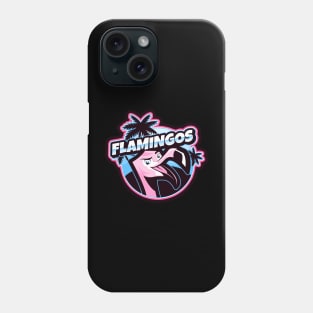 Flamingos Head with Words on Top Phone Case