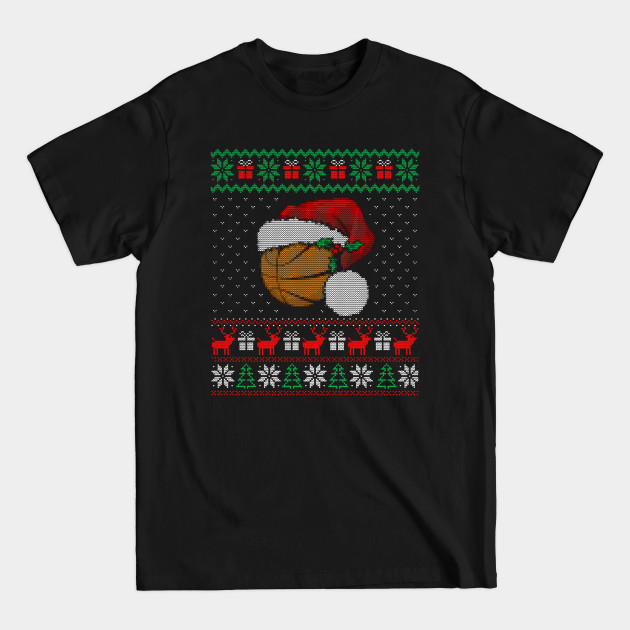 Disover Basketball Ugly Christmas Sweater Happy Holiday Season - Basketball Christmas - T-Shirt