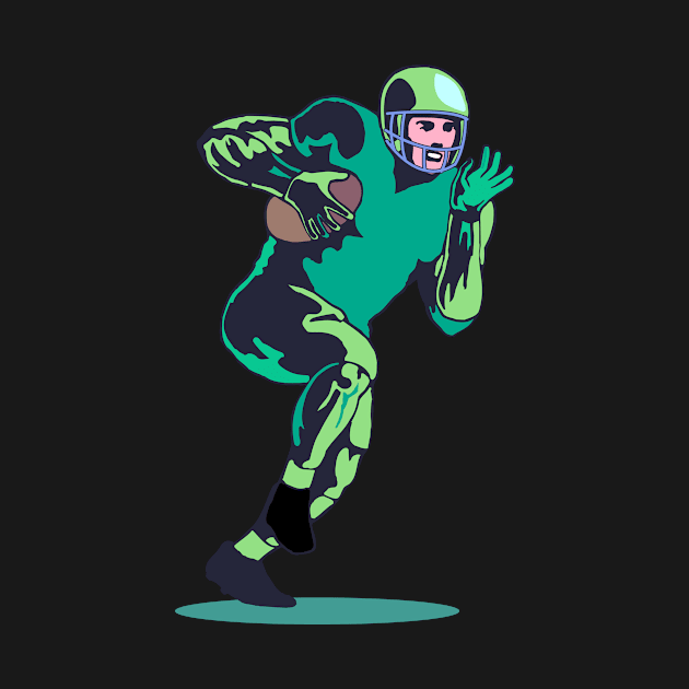 Running Back Rushing Ball Retro by retrovectors