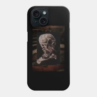 Skull smoking a cigarette Phone Case