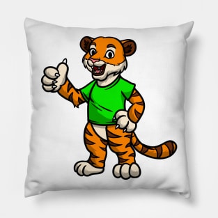 Cute Anthropomorphic Human-like Cartoon Character Tiger in Clothes Pillow