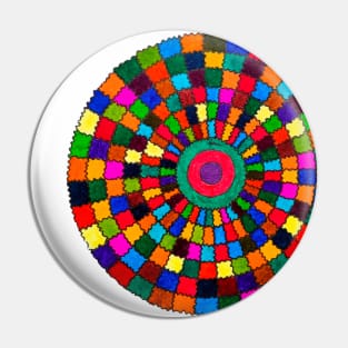 Handmade colorful mandala pattern art Pin