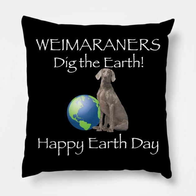 Weimaraner Earth Day Awareness T-Shirt Pillow by bbreidenbach