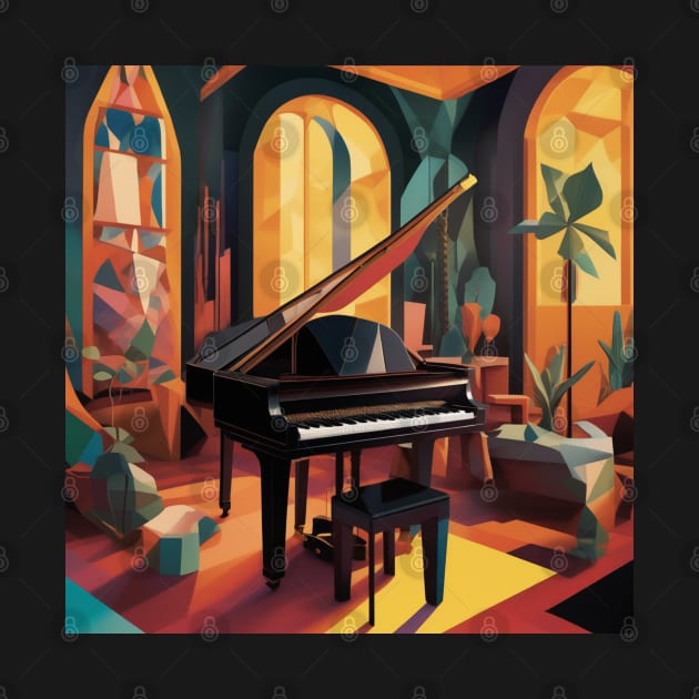 Piano In A Colorful Art Deco Styled Room by Musical Art By Andrew