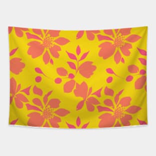 Trendy Yellow Floral Pattern | Vibrant Nature Design Tapestry